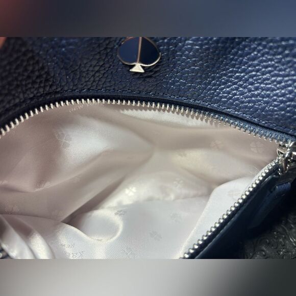 Kate Spade New York Mulberry Street Madelyne Crossbody Handbag Bag Purse Navy Bl - Picture 4 of 5